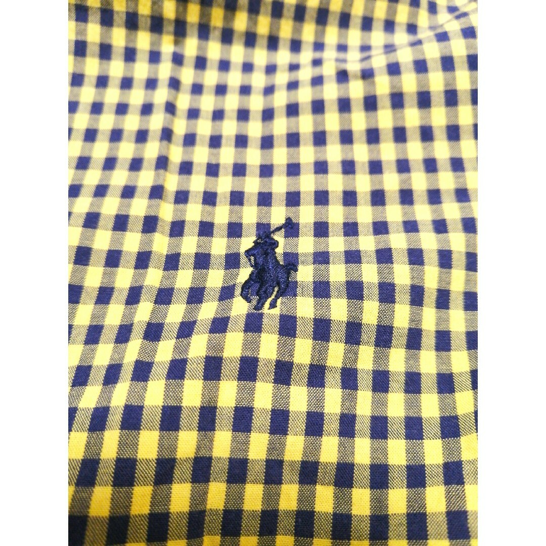 Ralph Lauren(ラルフローレン)の値下げ【RALPH LAUREN】キッズ・シャツ・イエロー×ネイビー・120cm キッズ/ベビー/マタニティのキッズ服男の子用(90cm~)(Tシャツ/カットソー)の商品写真