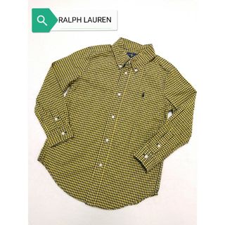 ラルフローレン(Ralph Lauren)の値下げ【RALPH LAUREN】キッズ・シャツ・イエロー×ネイビー・120cm(Tシャツ/カットソー)