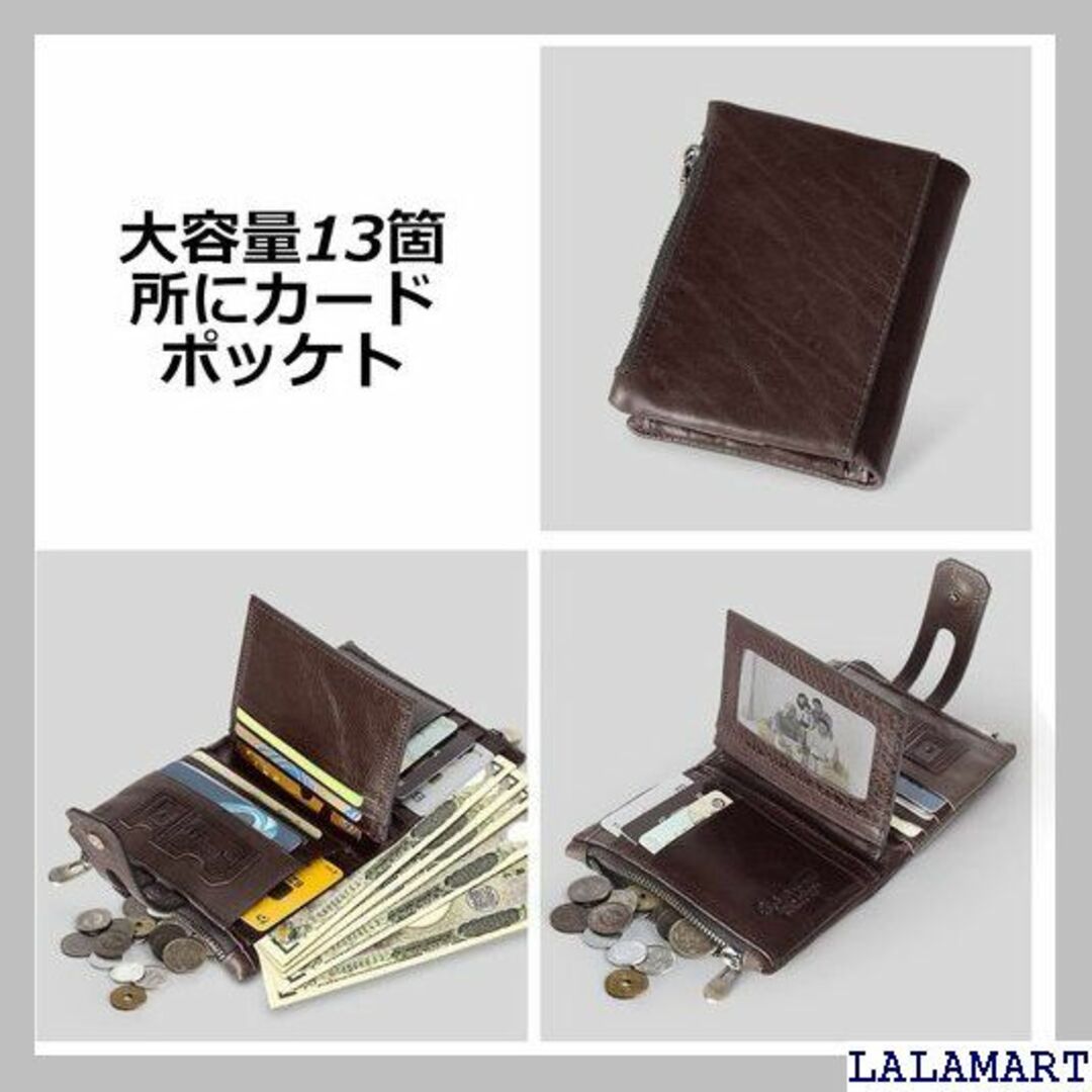 ライミホト 財布 牛本革２つ折り財布 職人技を駆使し 力バ Brown 457 メンズのメンズ その他(その他)の商品写真