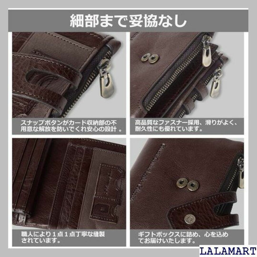 ライミホト 財布 牛本革２つ折り財布 職人技を駆使し 力バ Brown 457 メンズのメンズ その他(その他)の商品写真