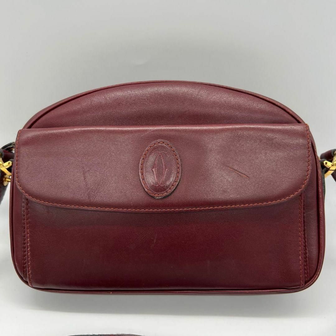 Cartier(カルティエ)のCartier カルティエ マストライン ショルダーバッグ ボルドー レザー レディースのバッグ(ショルダーバッグ)の商品写真