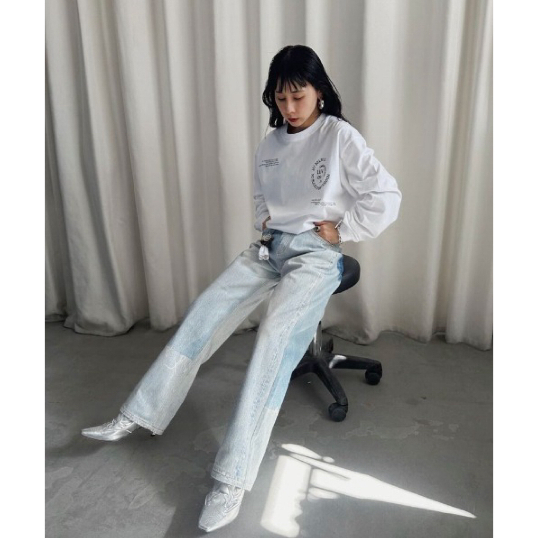 Ameri VINTAGE(アメリヴィンテージ)のアメリ TROMPE L′OEIL DENIM PANTS レディースのパンツ(デニム/ジーンズ)の商品写真