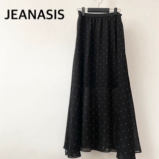 ジーナシス(JEANASIS)のジーナシス　ドット柄　ロングスカート　アシンメトリー　ボトムス(ロングスカート)