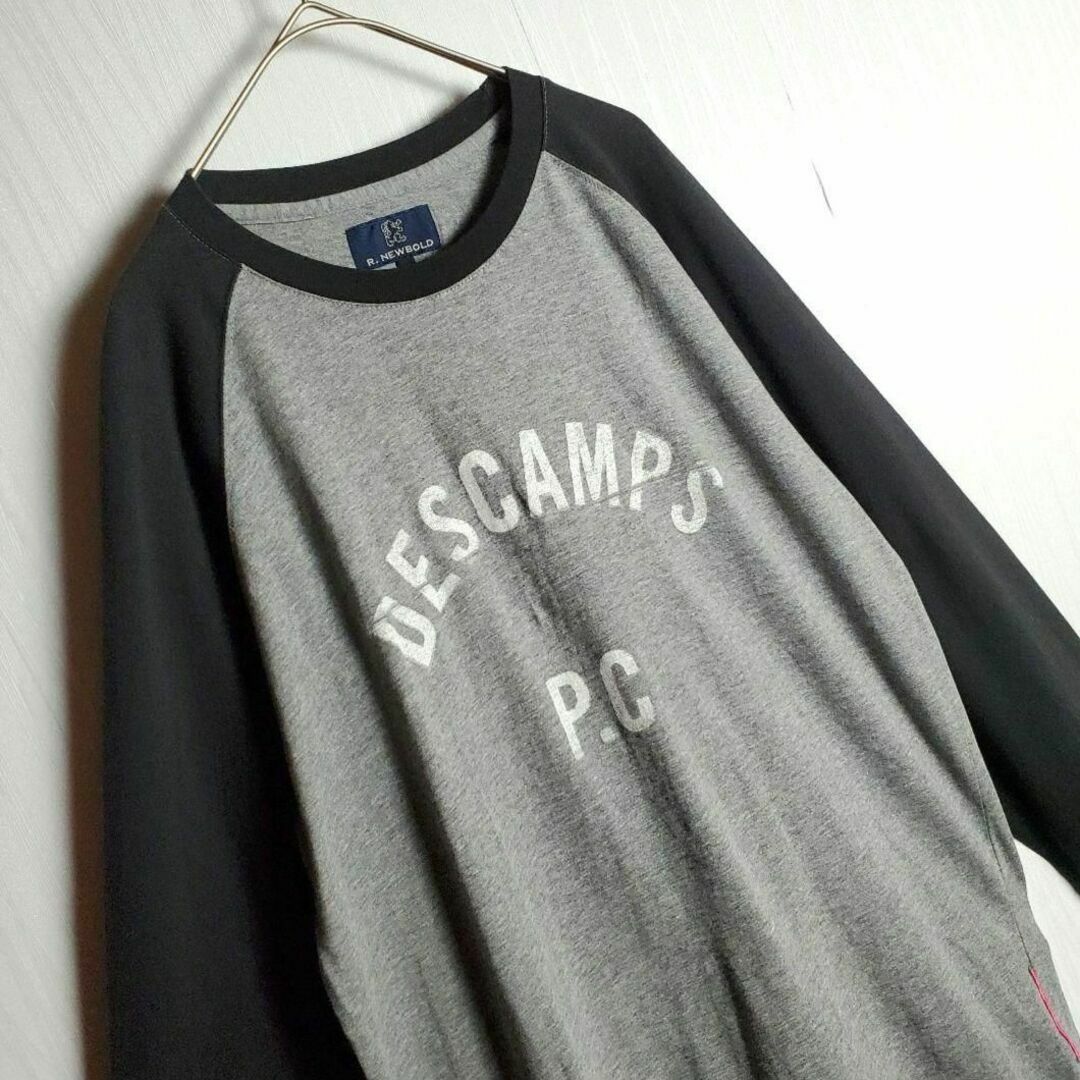 VINTAGE(ヴィンテージ)のラグランTシャツ グレー 灰 英字プリント バイカラー 7分袖 ゆるだぼ 古着 メンズのトップス(Tシャツ/カットソー(七分/長袖))の商品写真