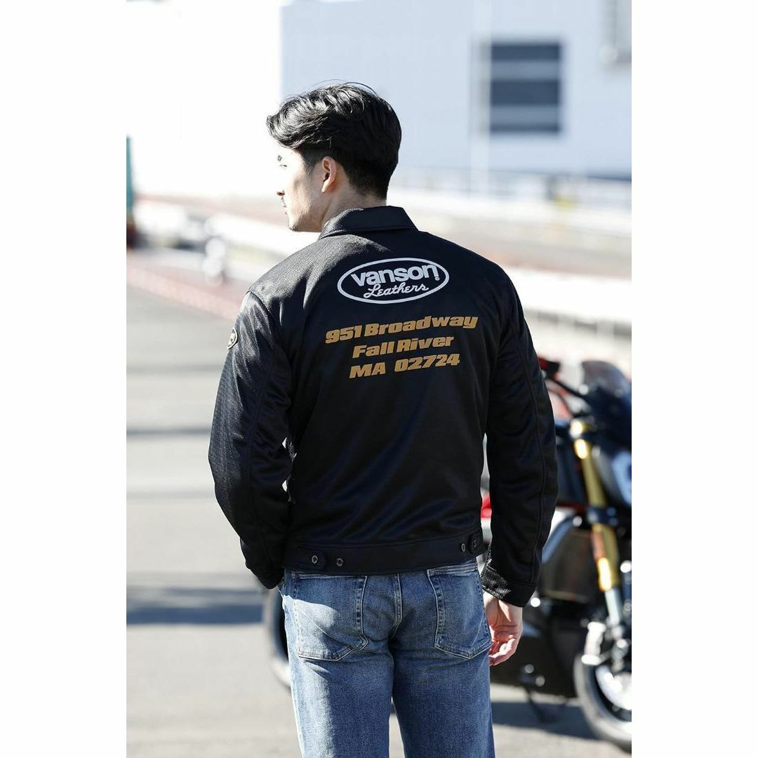 VANSON(バンソン)のVANSON バンソン  メッシュカバーオールジャケット BK/YE XL 自動車/バイクのバイク(装備/装具)の商品写真