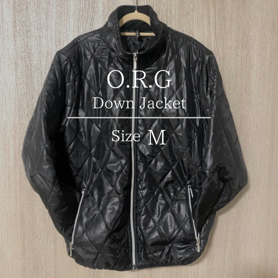 【超美品】O.R.G 中綿 ダウンジャケット キルティング ブラック メンズ M メンズのジャケット/アウター(ダウンジャケット)の商品写真