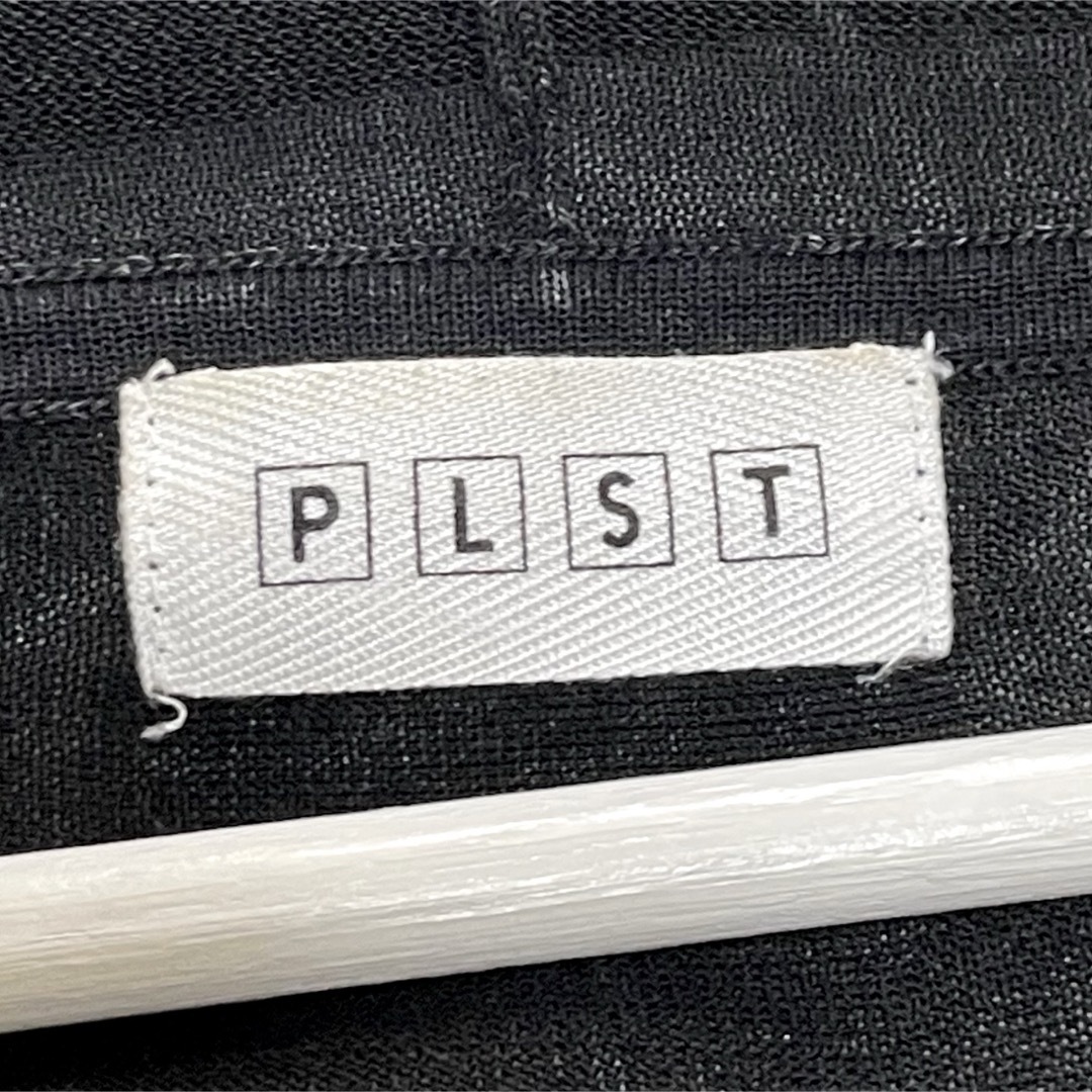 PLST(プラステ)の【極美品】PLST プラステ　薄手　ロングカーディガン　フード付き　ブラック　M レディースのトップス(カーディガン)の商品写真