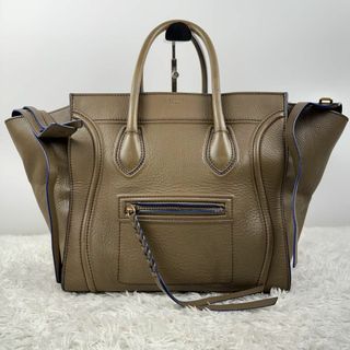 セリーヌ(celine)のセリーヌ　ラゲージファントム　ハンドバッグ　ブラウン　牛革　肩掛け　A4収納可能(トートバッグ)