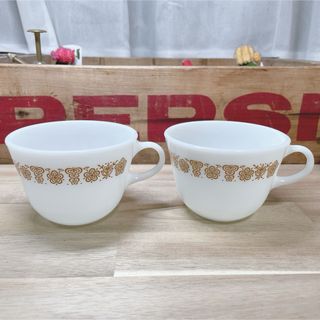 パイレックス(Pyrex)の【ほぼ新品】オールドパイレックス ミルクグラス コーヒー スープカップ bc(グラス/カップ)