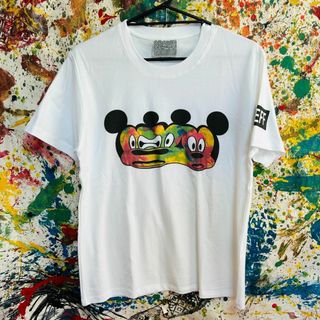 crazy ミッキー Tシャツ 半袖 メンズ 新品 個性的 白(Tシャツ/カットソー(半袖/袖なし))