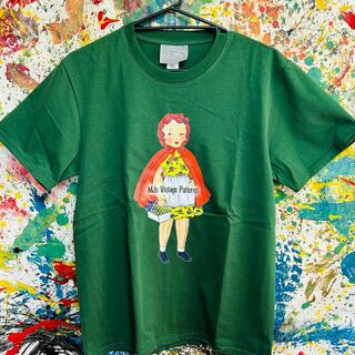 レトロ 赤ずきん Tシャツ 半袖 メンズ 新品 個性的 緑 グリーン(Tシャツ/カットソー(半袖/袖なし))