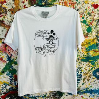 アバンギャルド グロテスク Tシャツ 半袖 メンズ 新品 個性的 白 レトロ(Tシャツ/カットソー(半袖/袖なし))