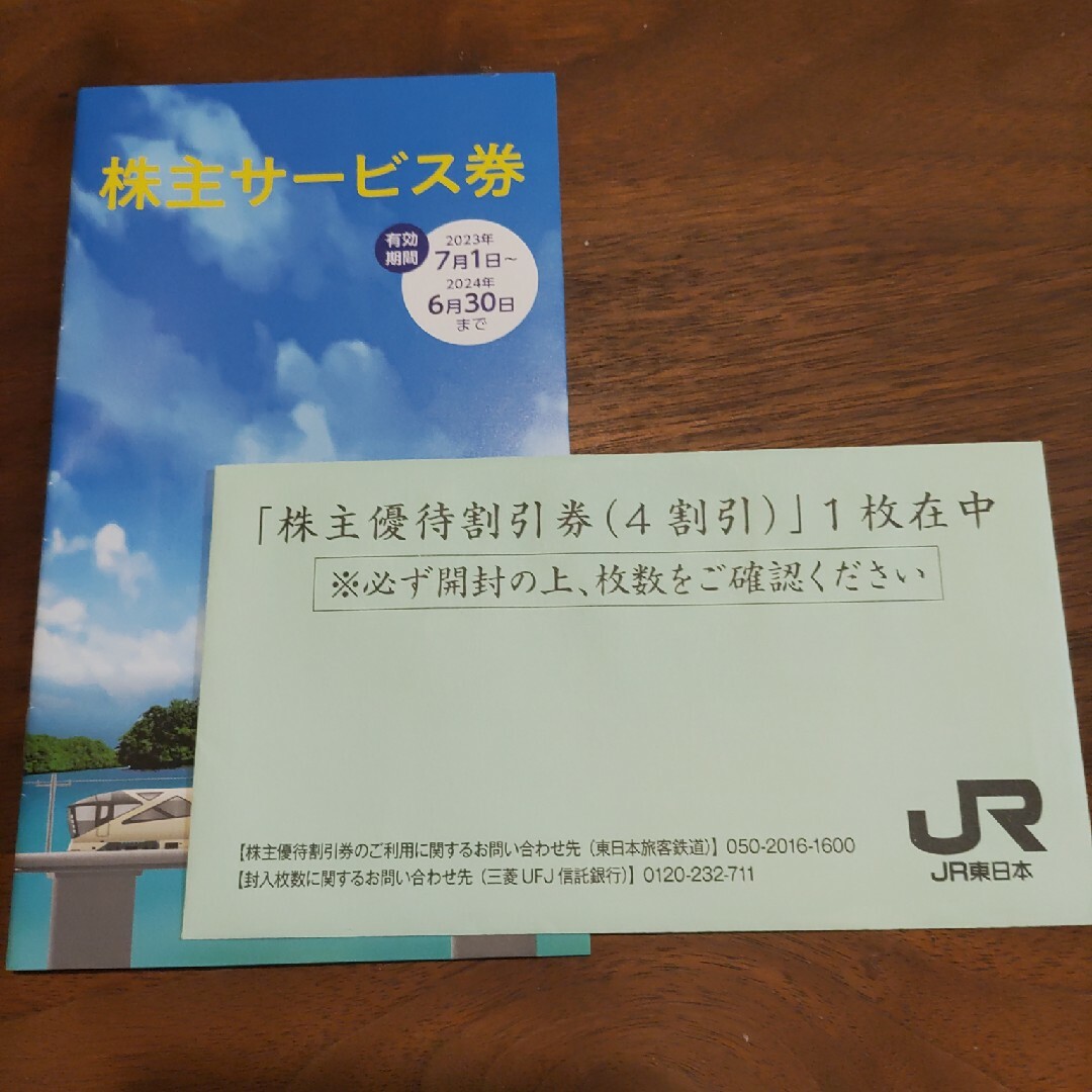 JR(ジェイアール)のJR東日本　株主優待割引券＋株主サービス券　匿名配送　無料配送 チケットの優待券/割引券(その他)の商品写真