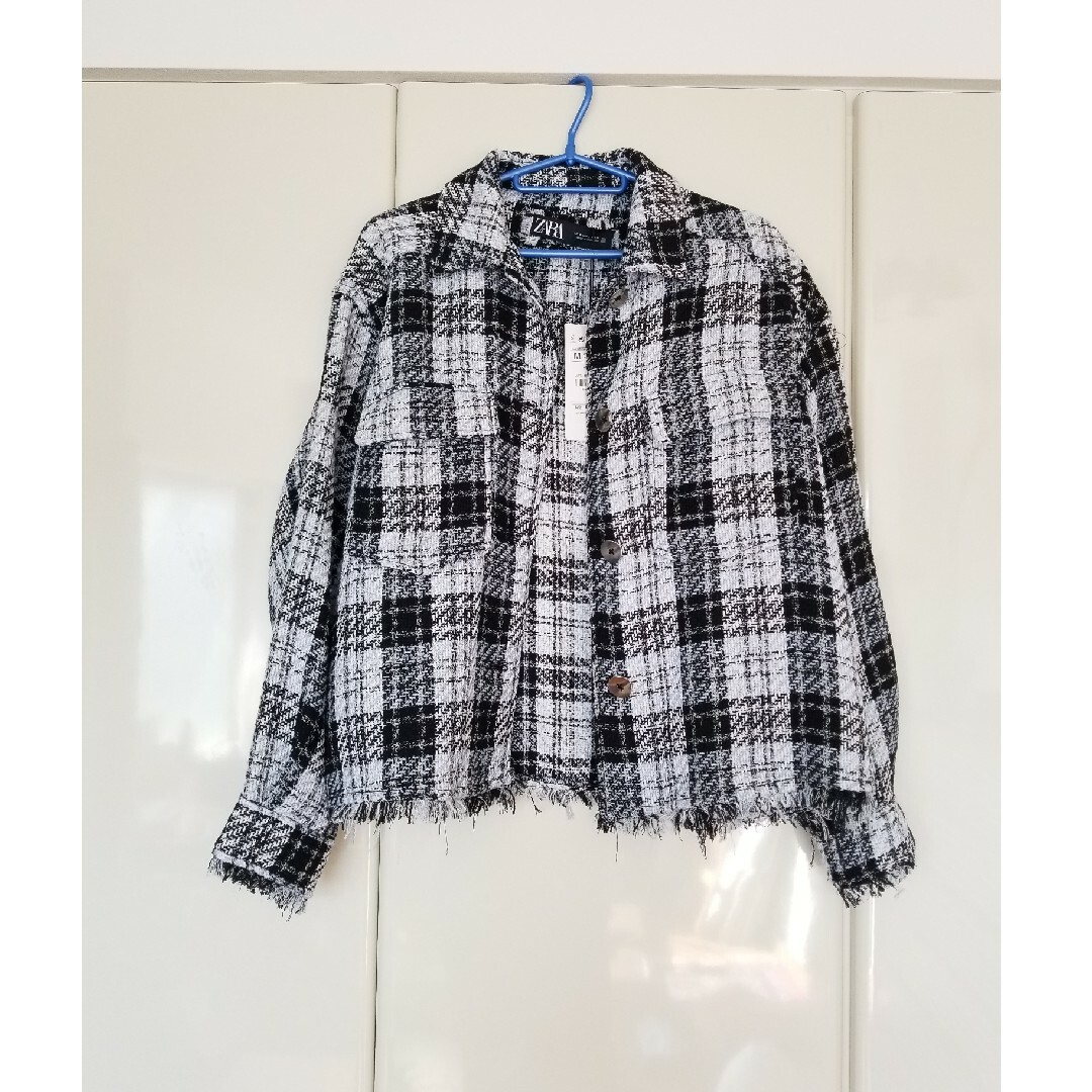 ZARA(ザラ)の【タグ付き新品未使用】Zara ツイード シャツ ジャケット レディースのトップス(シャツ/ブラウス(長袖/七分))の商品写真