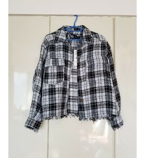 ザラ(ZARA)の【タグ付き新品未使用】Zara ツイード シャツ ジャケット(シャツ/ブラウス(長袖/七分))