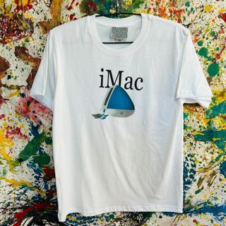 i Mac リプリント Tシャツ 半袖 メンズ 新品 個性的 白 apple(Tシャツ/カットソー(半袖/袖なし))