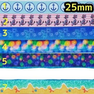 グログランリボン 25mm リボン 切り売り ハンドメイド(各種パーツ)