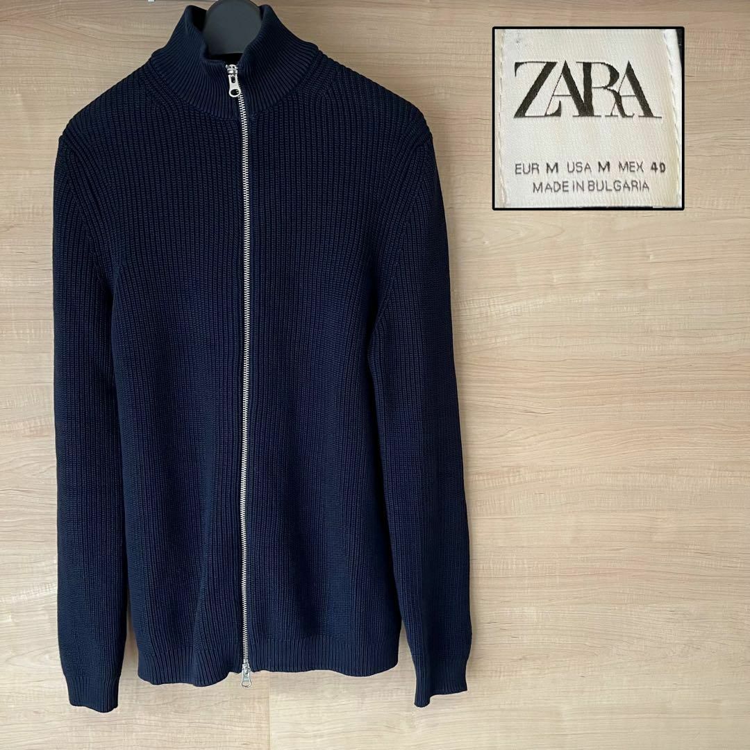 ZARA(ザラ)のZARA ザラ ドライバーズニット ジップアップカーディガン メンズのトップス(ニット/セーター)の商品写真