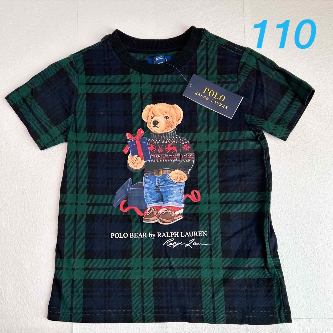 POLO RALPH LAUREN(ポロラルフローレン)の新作◇ラルフローレン ポロベア半袖Tシャツ チェック 4T/110 キッズ/ベビー/マタニティのキッズ服男の子用(90cm~)(Tシャツ/カットソー)の商品写真