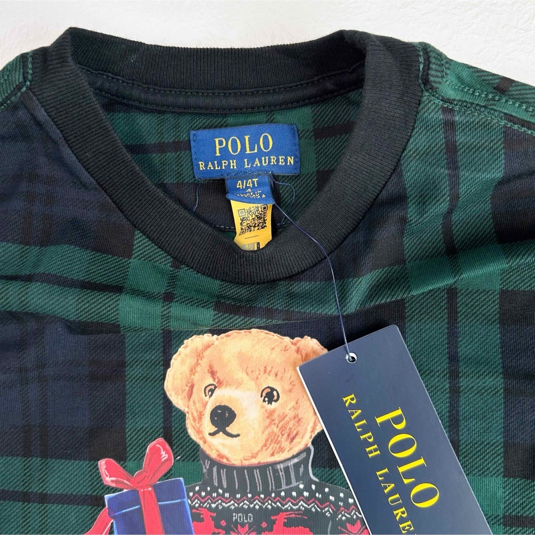 POLO RALPH LAUREN(ポロラルフローレン)の新作◇ラルフローレン ポロベア半袖Tシャツ チェック 4T/110 キッズ/ベビー/マタニティのキッズ服男の子用(90cm~)(Tシャツ/カットソー)の商品写真