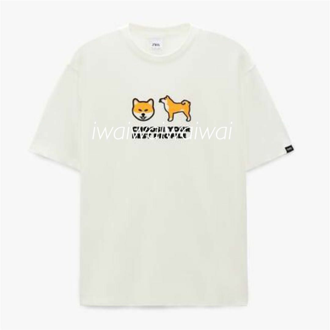 ZARA(ザラ)の新品 ZARA XL 柴犬 ドッグ Tシャツ メンズのトップス(Tシャツ/カットソー(半袖/袖なし))の商品写真