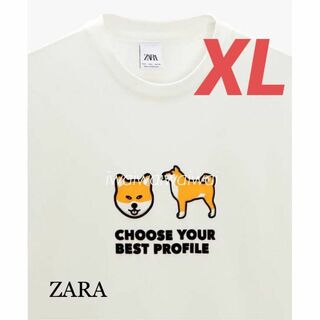 ザラ(ZARA)の新品 ZARA XL 柴犬 ドッグ Tシャツ(Tシャツ/カットソー(半袖/袖なし))