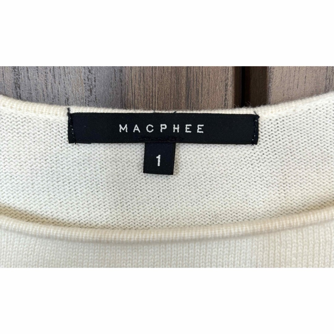 MACPHEE(マカフィー)のMACPHEE ボーダーコットンニット 1サイズ ブラック×ホワイト◆マカフィー レディースのトップス(ニット/セーター)の商品写真