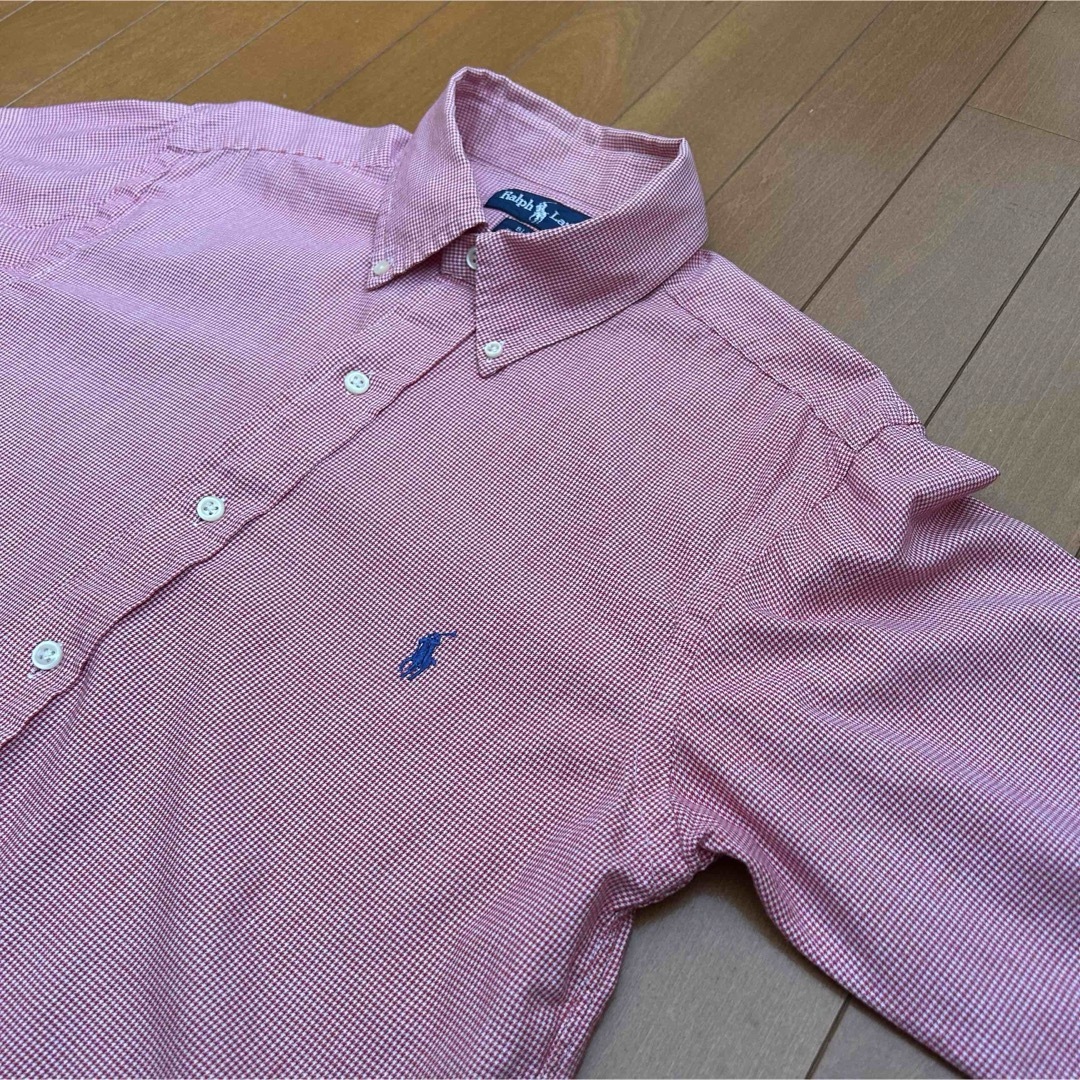 Ralph Lauren(ラルフローレン)の古着90s POLO Ralph Lauren 長袖BDシャツ チェック ピンク メンズのトップス(シャツ)の商品写真