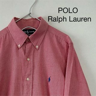 ラルフローレン(Ralph Lauren)の古着90s POLO Ralph Lauren 長袖BDシャツ チェック ピンク(シャツ)