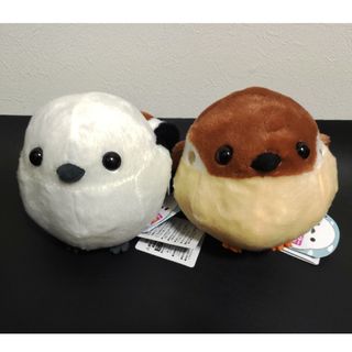 タイトー(TAITO)のふくふくシマエナガ 楽しいころりんギミック 2種セット シマちゃん ちゅんすけ(キャラクターグッズ)