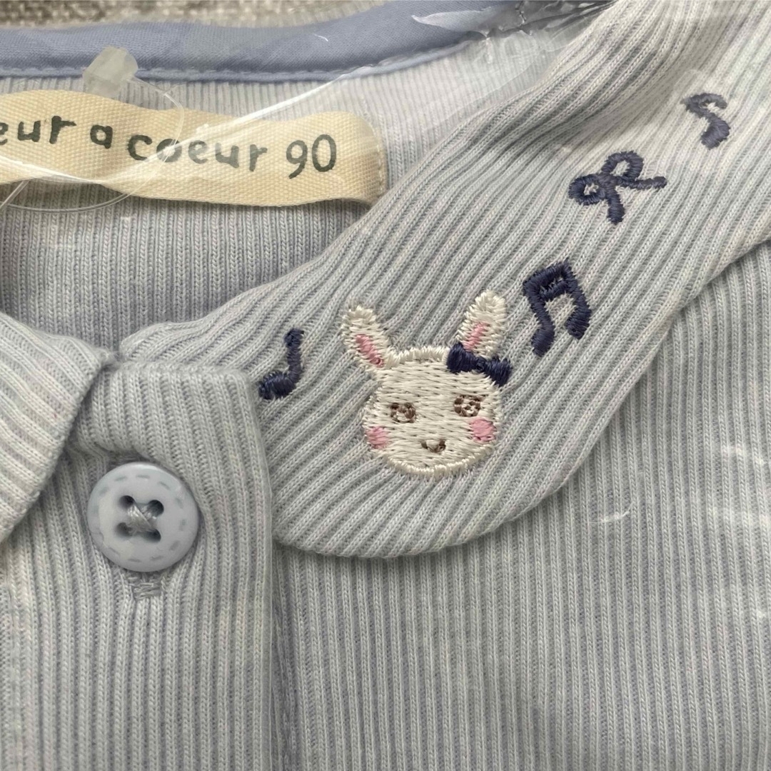 coeur a coeur(クーラクール)のクーラクール　音符トップス　うさみみブラウスセット　90 キッズ/ベビー/マタニティのキッズ服女の子用(90cm~)(Tシャツ/カットソー)の商品写真