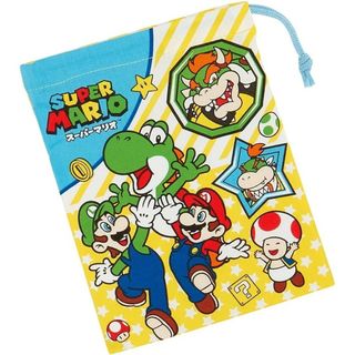 スーパーマリオブラザーズ コップ袋 ミニ巾着袋 新品(キャラクターグッズ)