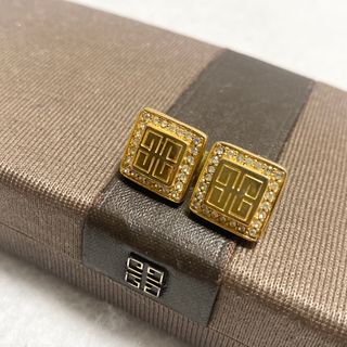 ジバンシィ(GIVENCHY)のgivenchy vintage ラインストーンロゴイヤリング(イヤリング)