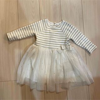 PETIT BATEAU - プチバトー　ワンピース　チュール　ボーダー　ロンパース18m/81cm