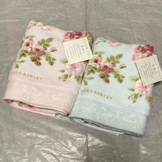 LAURA ASHLEY - 新品☆ローラアシュレイ フェイスタオル 2枚☆アンジェリカ☆ピンク ブルー