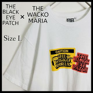 ワコマリア(WACKO MARIA)の【最強コラボ】ブラックアイパッチ×ワコマリア☆ダブルロゴTシャツ　L　ホワイト(Tシャツ/カットソー(半袖/袖なし))