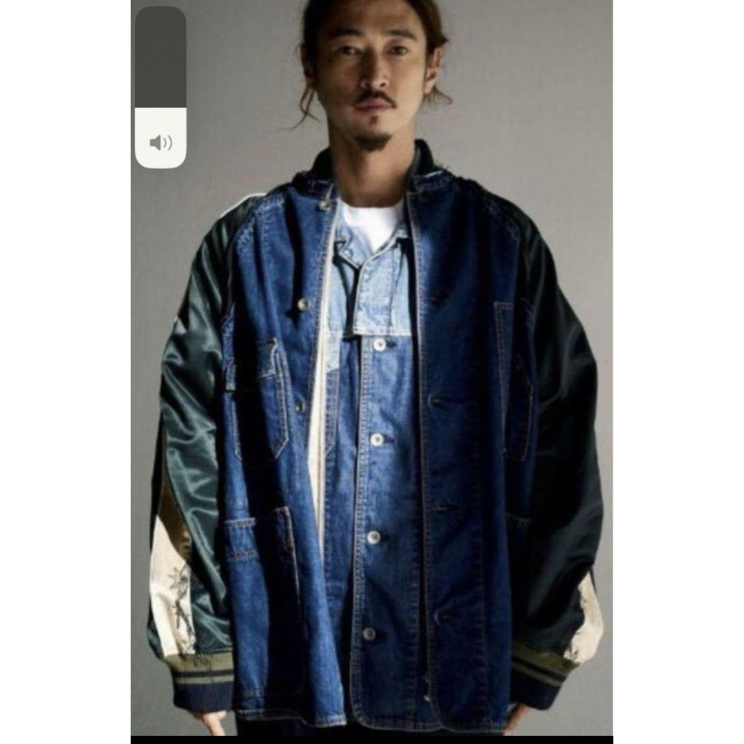 sacai(サカイ)のSACAI × Dr.woo タトゥー刺繍 デニムスカジャン レイヤード メンズのジャケット/アウター(Gジャン/デニムジャケット)の商品写真