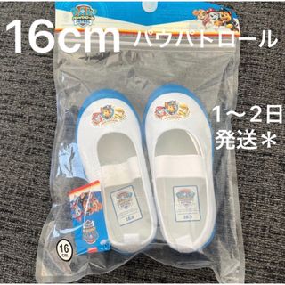 ニシマツヤ(西松屋)の【新品】パウパトロール  16cm 上履き　保育園　幼稚園　男の子　青　白(スクールシューズ/上履き)