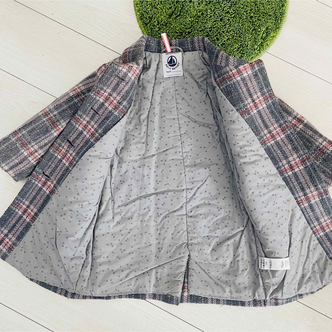 PETIT BATEAU - 美品 プチバトー 3ans 94cm ウール 中綿 コートの通販