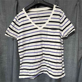 GAP - GAP ギャップ　Vネック Tシャツ　ストライプ　L