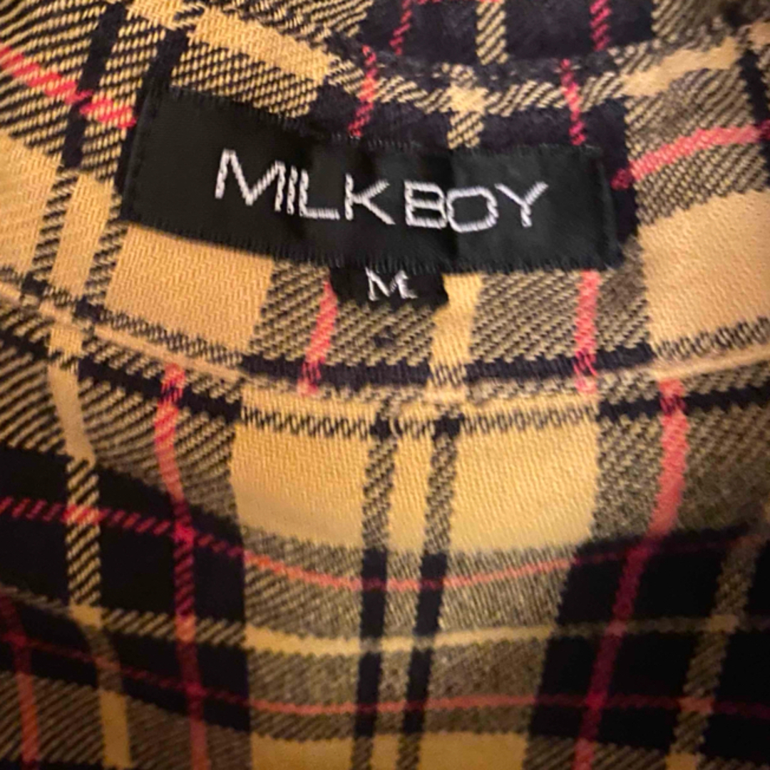 MILKBOY(ミルクボーイ)のミルクボーイ　ブロックチェックシャツ　黄色　イエローブラック　千鳥格子　グレン メンズのトップス(シャツ)の商品写真