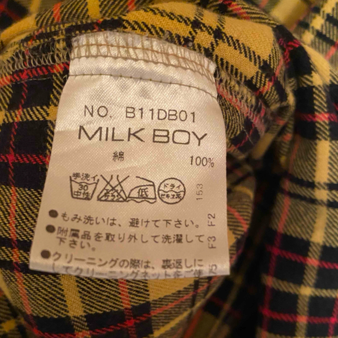 MILKBOY(ミルクボーイ)のミルクボーイ　ブロックチェックシャツ　黄色　イエローブラック　千鳥格子　グレン メンズのトップス(シャツ)の商品写真