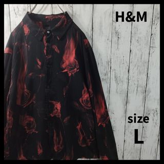 エイチアンドエム(H&M)の【H&M】Rose Graphic Drape Shirt　D590(シャツ)