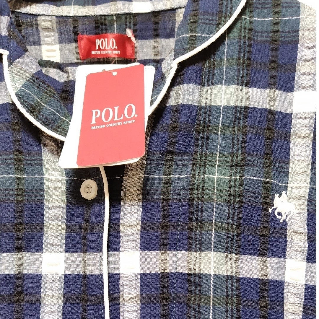 Polo チェック 2way パジャマ 産前産後 マタニティ グリーン 春夏 キッズ/ベビー/マタニティのマタニティ(マタニティパジャマ)の商品写真