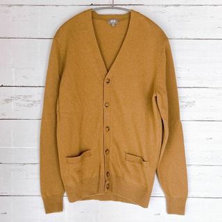 ユニクロ(UNIQLO)のユニクロ カーディガン Vネック ミドラー M 長袖 ベージュ ウール 厚手(カーディガン)