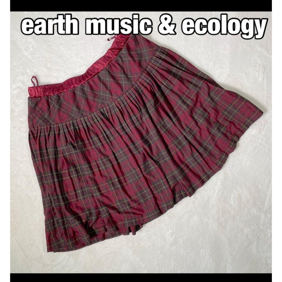 earth music & ecology(アースミュージックアンドエコロジー)の【earth music & ecology】チェック柄ミニスカート ギャザー レディースのスカート(ミニスカート)の商品写真