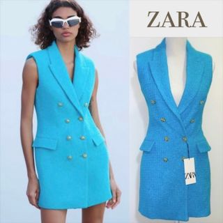 ZARA - ZARA ベルトリネンブレンド ベスト ジレ SとMの通販 by Sofia's