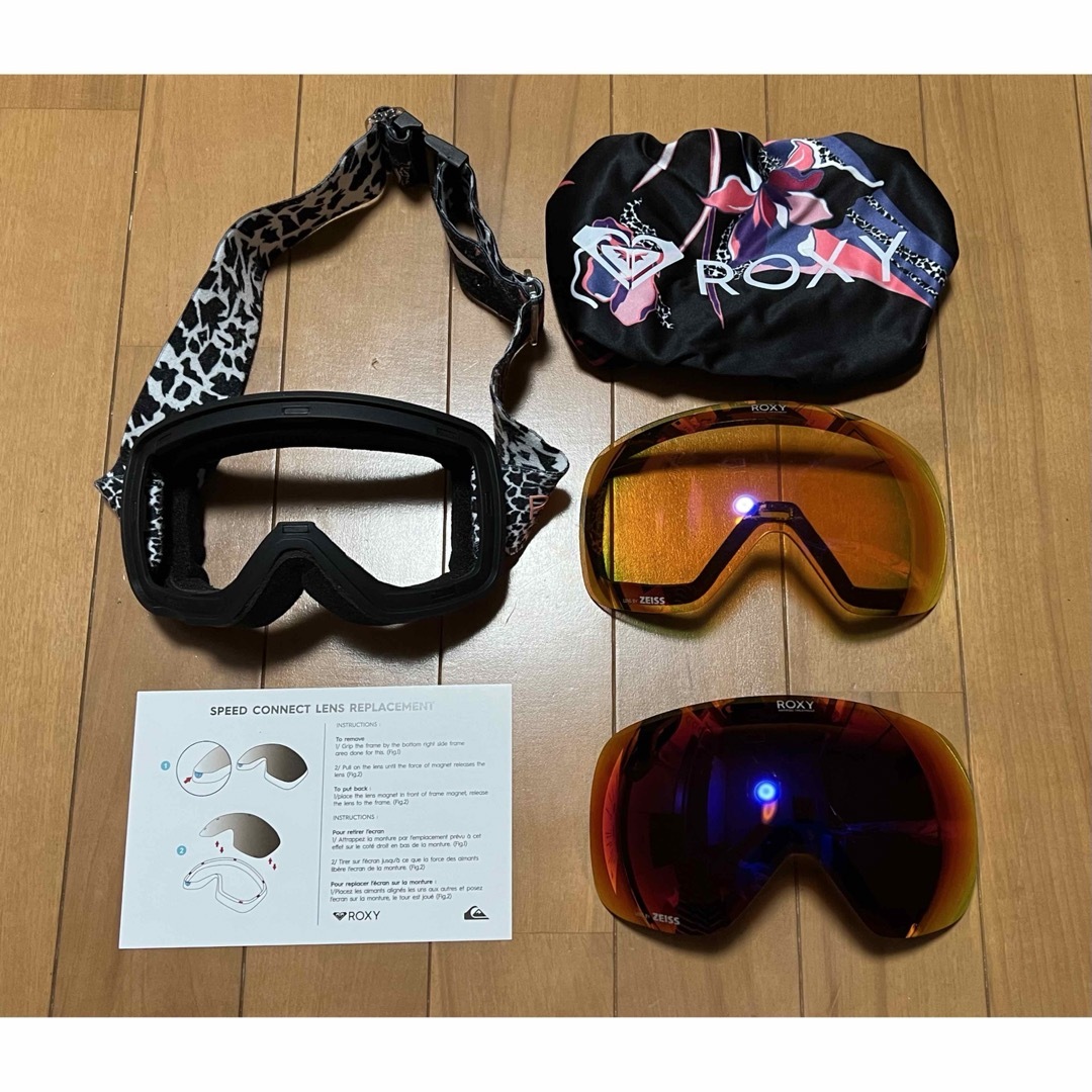 Roxy(ロキシー)のロキシー ROXY スノボ 5点 ゴーグル グローブ ビーニー 靴下 ネック スポーツ/アウトドアのスノーボード(アクセサリー)の商品写真