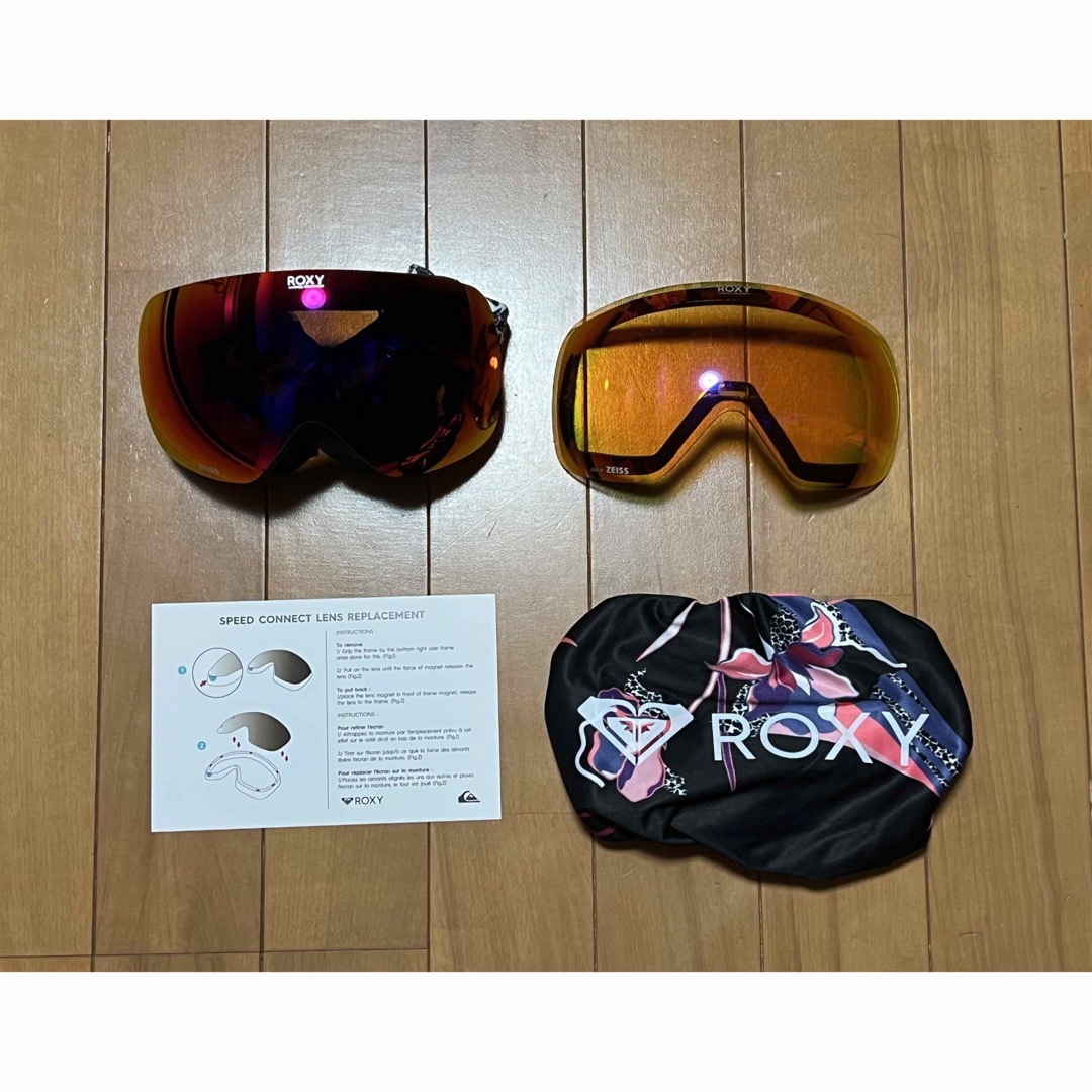 Roxy(ロキシー)のロキシー ROXY スノボ 5点 ゴーグル グローブ ビーニー 靴下 ネック スポーツ/アウトドアのスノーボード(アクセサリー)の商品写真