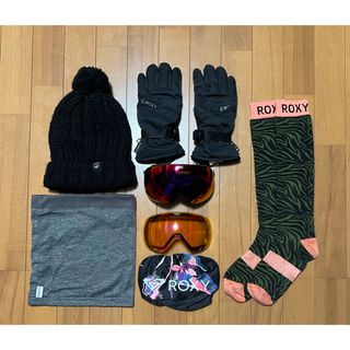 Roxy - ロキシー ROXY スノボ 5点 ゴーグル グローブ ビーニー 靴下 ネック